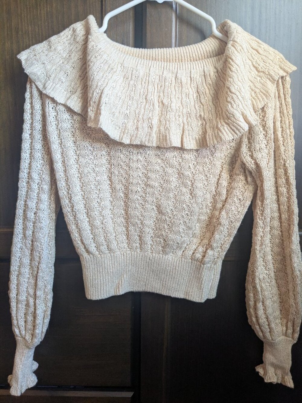 Free People Ruffle Collar Knit Sweater – XS (TP)